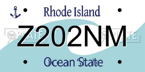 Z202NM Rhode Island License Plate