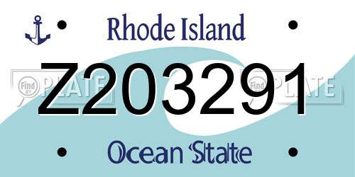 Z203291 Rhode Island License Plate
