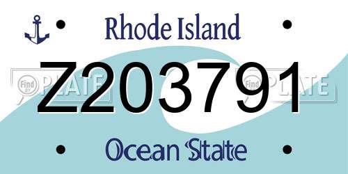 Z203791 Rhode Island License Plate