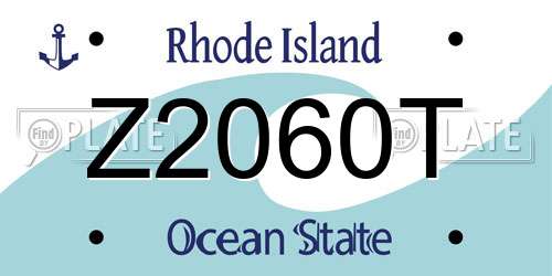 Z2060T Rhode Island License Plate