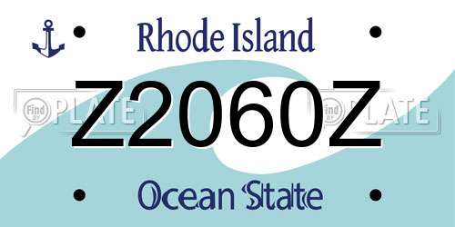 Z2060Z Rhode Island License Plate