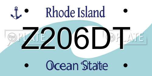 Z206DT Rhode Island License Plate