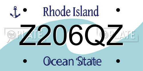 Z206QZ Rhode Island License Plate