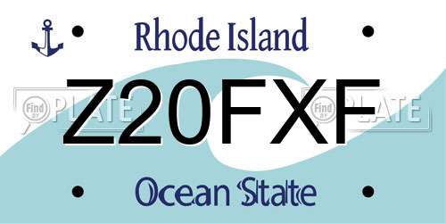 Z20FXF Rhode Island License Plate