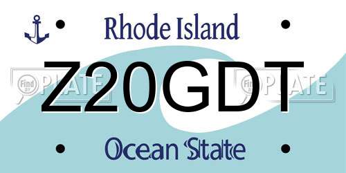Z20GDT Rhode Island License Plate