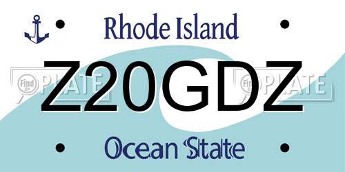 Z20GDZ Rhode Island License Plate