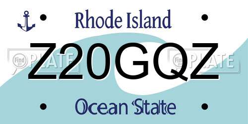 Z20GQZ Rhode Island License Plate