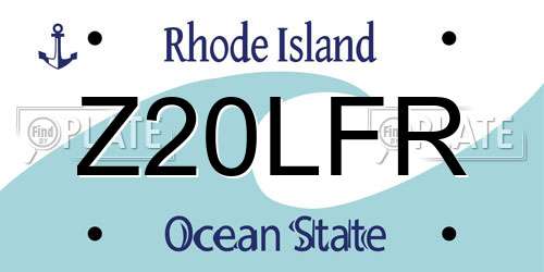 Z20LFR Rhode Island License Plate