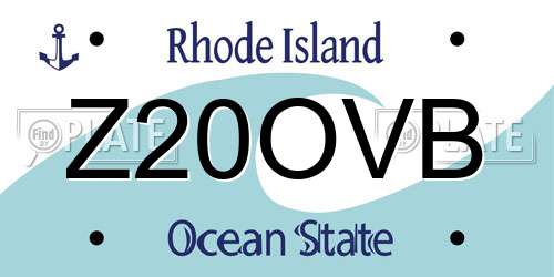 Z20OVB Rhode Island License Plate