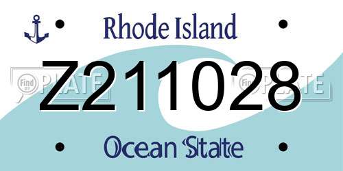 Z211028 Rhode Island License Plate