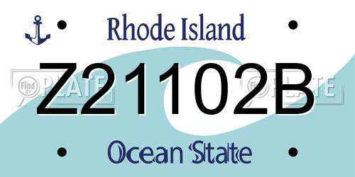 Z21102B Rhode Island License Plate