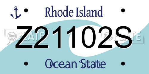 Z21102S Rhode Island License Plate