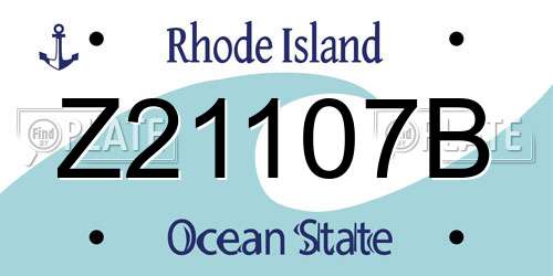 Z21107B Rhode Island License Plate