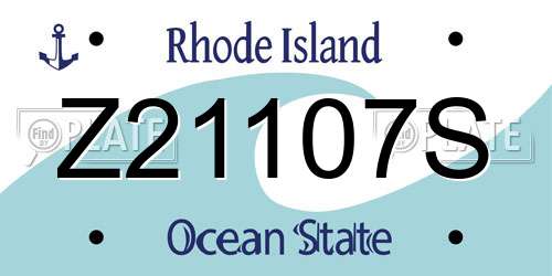Z21107S Rhode Island License Plate
