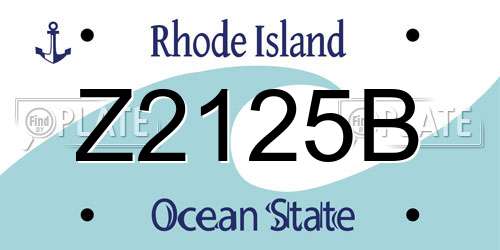 Z2125B Rhode Island License Plate