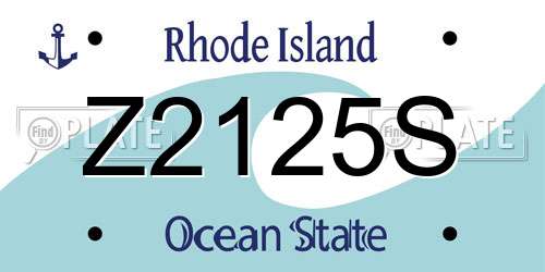 Z2125S Rhode Island License Plate