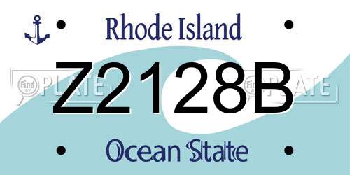 Z2128B Rhode Island License Plate