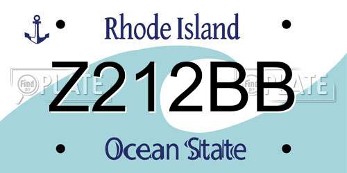 Z212BB Rhode Island License Plate