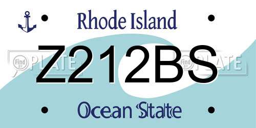 Z212BS Rhode Island License Plate