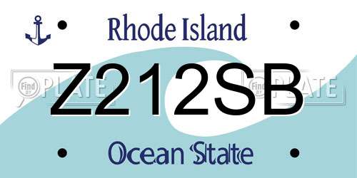 Z212SB Rhode Island License Plate