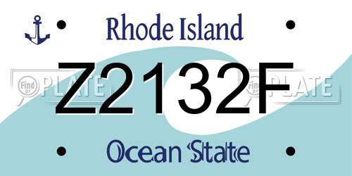 Z2132F Rhode Island License Plate