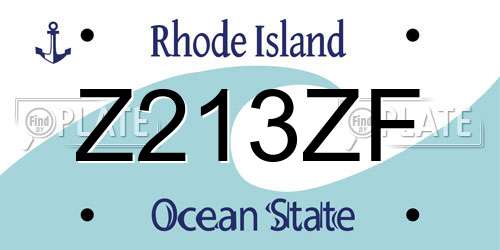 Z213ZF Rhode Island License Plate