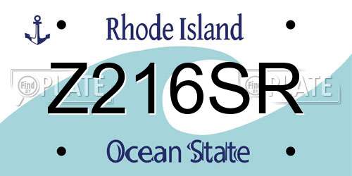 Z216SR Rhode Island License Plate