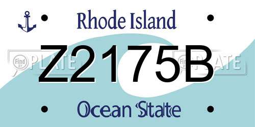 Z2175B Rhode Island License Plate