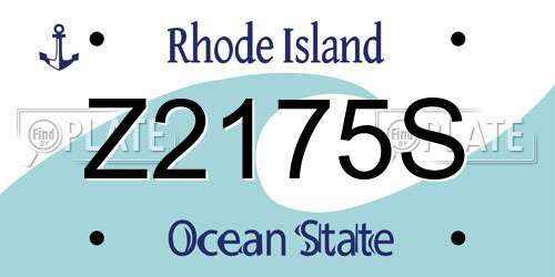 Z2175S Rhode Island License Plate