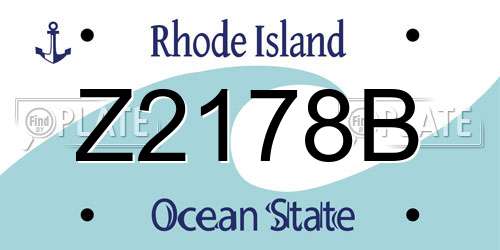 Z2178B Rhode Island License Plate