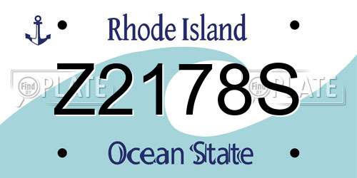 Z2178S Rhode Island License Plate