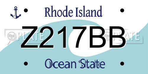Z217BB Rhode Island License Plate
