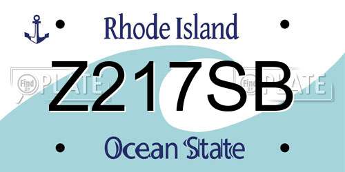 Z217SB Rhode Island License Plate