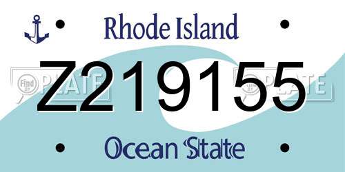 Z219155 Rhode Island License Plate