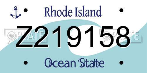 Z219158 Rhode Island License Plate