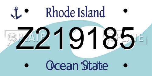 Z219185 Rhode Island License Plate