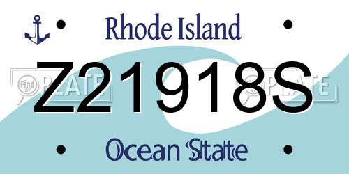 Z21918S Rhode Island License Plate