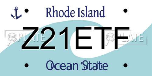 Z21ETF Rhode Island License Plate