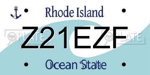 Z21EZF Rhode Island License Plate