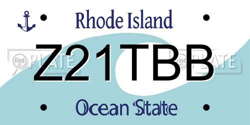 Z21TBB Rhode Island License Plate