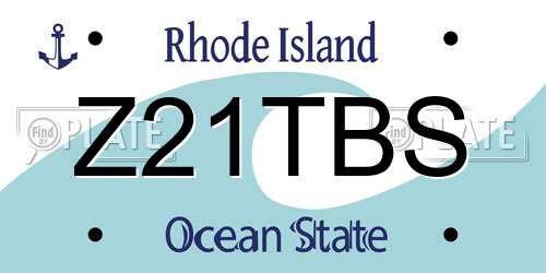 Z21TBS Rhode Island License Plate