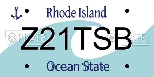 Z21TSB Rhode Island License Plate
