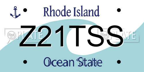 Z21TSS Rhode Island License Plate