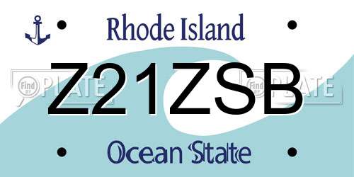 Z21ZSB Rhode Island License Plate