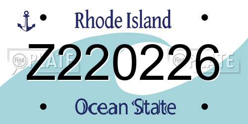 Z220226 Rhode Island License Plate