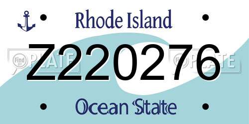 Z220276 Rhode Island License Plate