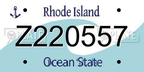 Z220557 Rhode Island License Plate