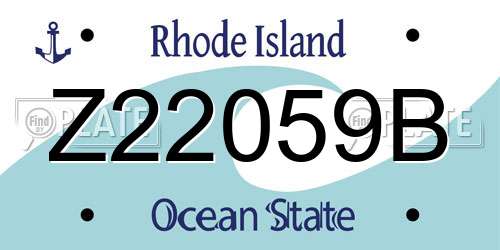 Z22059B Rhode Island License Plate