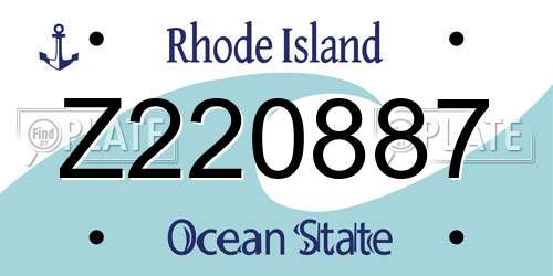 Z220887 Rhode Island License Plate