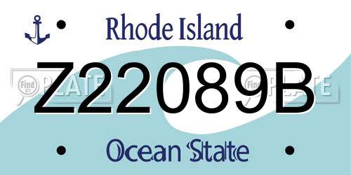 Z22089B Rhode Island License Plate